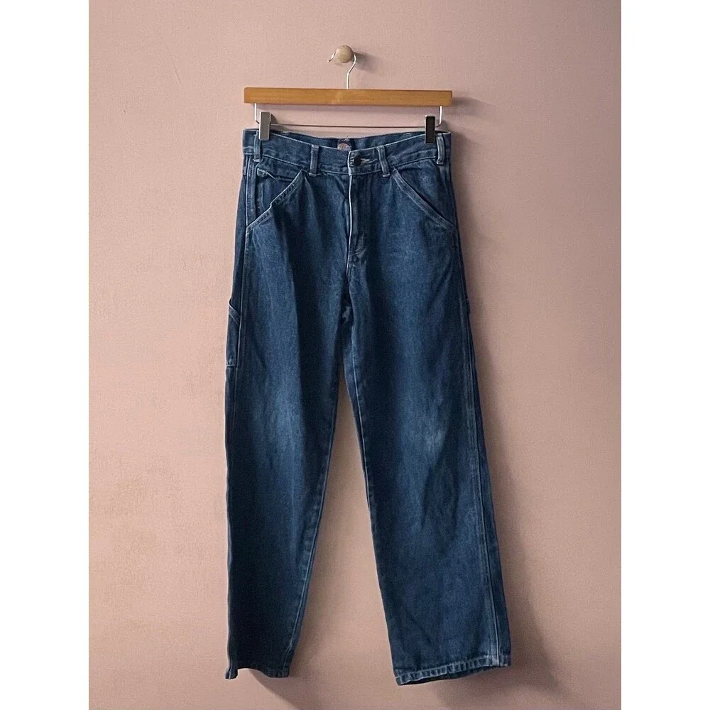 Dickies Kids Classic Dark Wash Blue Straight Leg Carpenter Jeans Size 14
